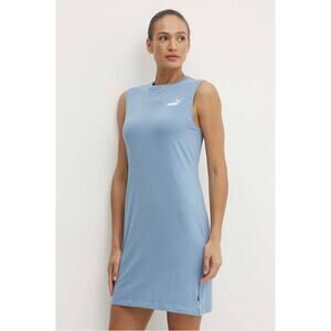 Puma Essentials Dress Womens Sz L Zen Blue Sleeveless Mini Athletic Sporty NWT